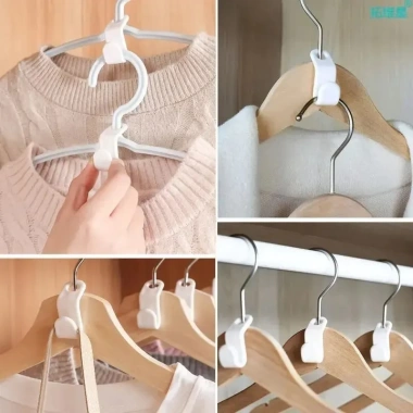 Bộ 60 Móc Treo Nhựa Kết Nối Xếp Chồng Tiết Kiệm Không Gian Đa Năng Quần Áo 46.200 VND