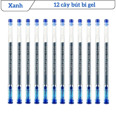 Bộ 6/12 Bút Gel Ngòi Kim Cương 0.38mm Mực Đen Xanh Đỏ Viết Êm Trơn Không Lem Học Sinh Văn Phòng