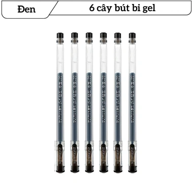 Bộ 6/12 Bút Gel Ngòi Kim Cương 0.38mm Mực Đen Xanh Đỏ Viết Êm Trơn Không Lem Học Sinh Văn Phòng