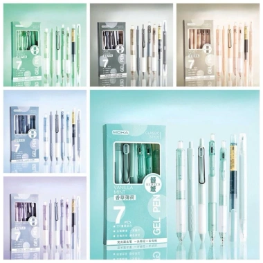 Bộ 7 Bút Gel Đen MOKA HAPPi 0,5mm - Ngòi Highlight, Vỏ Full Màu, Giá 15.000đ 3 Bộ 7 Bút Gel Đen MOKA HAPPi 0,5mm - Ngòi Highlight, Vỏ Full Màu, Giá 15.000đ 3