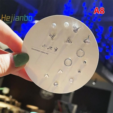 Bộ 7 đôi bông tai nữ hình học nhỏ Hàn Quốc - Nhiều cặp dễ thương, giảm 23% 10 Bộ 7 đôi bông tai nữ hình học nhỏ Hàn Quốc - Nhiều cặp dễ thương, giảm 23% 10