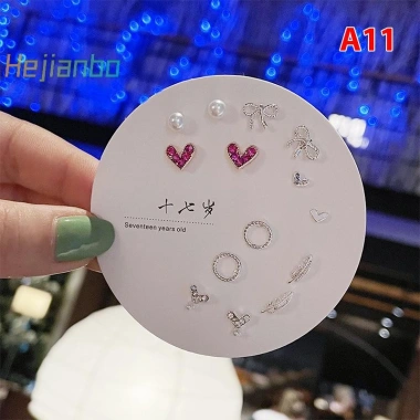 Bộ 7 đôi bông tai nữ hình học nhỏ Hàn Quốc - Nhiều cặp dễ thương, giảm 23% 12 Bộ 7 đôi bông tai nữ hình học nhỏ Hàn Quốc - Nhiều cặp dễ thương, giảm 23% 12
