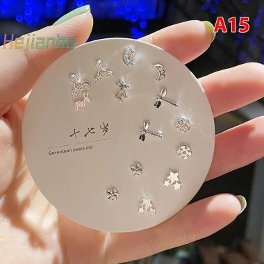 Bộ 7 đôi bông tai nữ hình học nhỏ Hàn Quốc - Nhiều cặp dễ thương, giảm 23% 14 Bộ 7 đôi bông tai nữ hình học nhỏ Hàn Quốc - Nhiều cặp dễ thương, giảm 23% 14