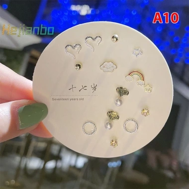 Bộ 7 đôi bông tai nữ hình học nhỏ Hàn Quốc - Nhiều cặp dễ thương, giảm 23% 20 Bộ 7 đôi bông tai nữ hình học nhỏ Hàn Quốc - Nhiều cặp dễ thương, giảm 23% 20