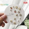 Bộ 7 đôi bông tai nữ hình học nhỏ Hàn Quốc - Nhiều cặp dễ thương, giảm 23% 26