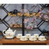 Bộ 7 mẫu ấm chén pha trà Bát Tràng men trắng vẽ vàng - Thiết kế Vinh Hoa Phú Quý, giá ưu đãi 461.957 VND 4
