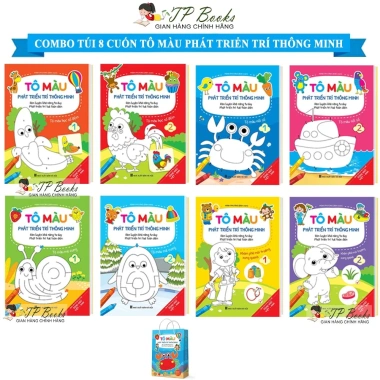 Bộ 8 Cuốn Sách Tô Màu Song Ngữ Anh Việt, Phát Triển Trí cho Bé 2-6 tuổi 18.900 VND