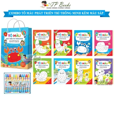 Bộ 8 Cuốn Sách Tô Màu Song Ngữ Anh Việt, Phát Triển Trí cho Bé 2-6 tuổi 18.900 VND
