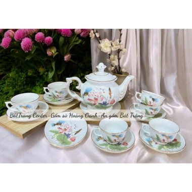 Bộ 8 mẫu ấm chén trà Bát Tràng men trắng vẽ vàng họa tiết hoa sen, đài, 500ml - Đồ gốm sứ cao cấp, giá ưu đãi 471,385₫ 7 Bộ 8 mẫu ấm chén trà Bát Tràng men trắng vẽ vàng họa tiết hoa sen, đài, 500ml - Đồ gốm sứ cao cấp, giá ưu đãi 471,385₫ 7