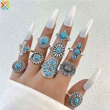 Bộ 8 Nhẫn Vintage Tây Boho Xếp Chồng - Thời Trang, Quà Sinh Nhật, 52.659 VND