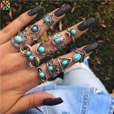 Bộ 8 Nhẫn Vintage Tây Boho Xếp Chồng - Thời Trang, Quà Sinh Nhật, 52.659 VND