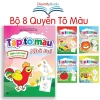 Bộ 8 quyển tô màu nhà trẻ, bé 3‑5 tuổi, song ngữ Anh‑Việt, túi xách, 8 chủ đề