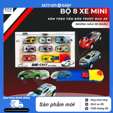 Bộ 8 xe mô hình đua thể thao kim loại - Đồ chơi đua xe bằng máy phóng cho bé trai, giá 55.463 VND
