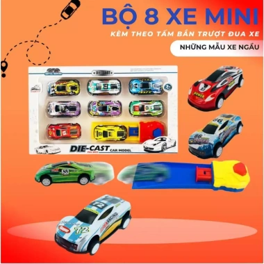Bộ 8 xe mô hình đua thể thao kim loại - Đồ chơi đua xe bằng máy phóng cho bé trai, giá 55.463 VND