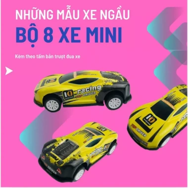 Bộ 8 xe mô hình đua thể thao kim loại - Đồ chơi đua xe bằng máy phóng cho bé trai, giá 55.463 VND