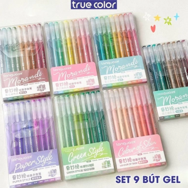 Bộ 9 Bút Gel Lango 0.5mm - Đa Màu, Mực Đều Đẹp, Viết Êm Trơn, Giá 45.000đ