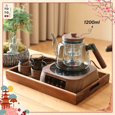 Bộ Ấm 2in1 Vân Gỗ Óc Chó Cao Cấp 4 Món Đun & Pha Trà TOTOROHOUSE - 668.000₫