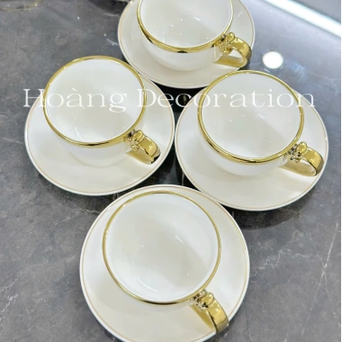 Bộ Ấm 6/8/10 Chén Sứ Viền Vàng Sang Trọng – Bộ Tách Pha Trà PVN 3.260 Giá 545.000₫