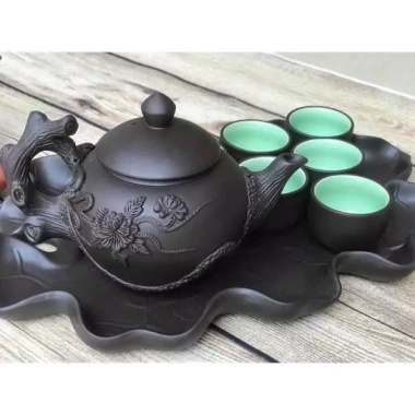 Bộ ấm chén Bát Tràng đắp nổi khay lá sen sang trọng, giá ưu đãi 430.000 VND 7 Bộ ấm chén Bát Tràng đắp nổi khay lá sen sang trọng, giá ưu đãi 430.000 VND 7