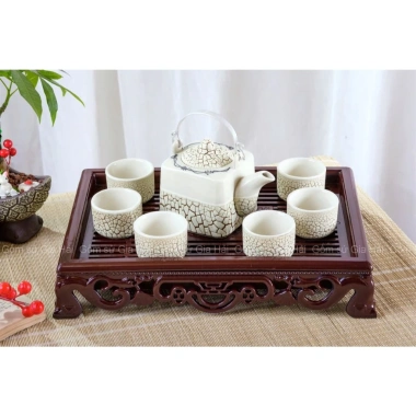 Bộ Ấm Chén Bát Tràng Men Rạn 3 Màu Vàng Xanh Trắng - Gốm Sứ Cao Cấp 250ml/300ml Thiết Kế Tinh Tế, Giá 180k