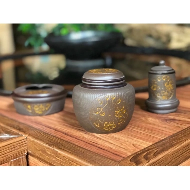 Bộ ấm chén bát Trắng Vàng, Trắng Xanh, Sao Vàng, Sao Xanh - Long chén giao màu, Giá ưu đãi 260k