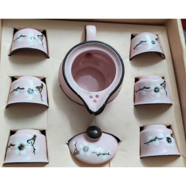 Bộ ấm chén cá 3D cành đào, hoa đại xuất Nhật dư – Sang trọng, thanh lịch, 99.000 (không hộp) 9