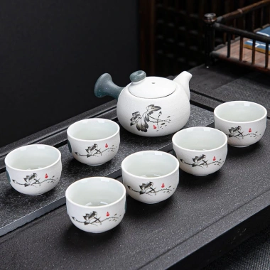 Bộ ấm chén gốm sứ 6 chén sang trọng - Giá ưu đãi 95.000₫, chất lượng cao cho trà