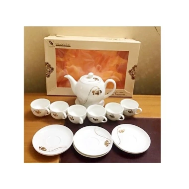 Bộ ấm chén gốm sứ Camellia phong cách Hàn Quốc, họa tiết sang trọng - 209.000đ 5
