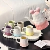 Bộ ấm chén gốm sứ vintage nắp nơ kèm khay - Phong cách dễ thương, giảm sâu 23% chỉ 1.09 triệu, hoàn hảo cho không gian nhà bếp 2