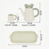 Bộ ấm chén gốm sứ vintage nắp nơ kèm khay - Phong cách dễ thương, giảm sâu 23% chỉ 1.09 triệu, hoàn hảo cho không gian nhà bếp 9