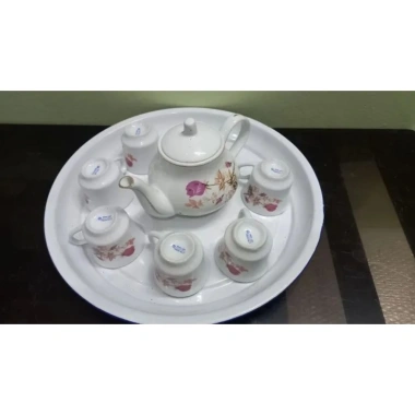 Bộ ấm chén Hải Dương 1 ấm 6 chén HOA TÍM A1 - Giá chỉ 88.000đ, hàng tồn kho, không khay men 2