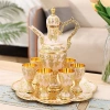 Bộ Ấm Chén Hợp Kim Hoàng Gia Mạ Vàng Chống Oxy Hóa - 6 Ly + 1 Ấm + Khay Đựng 7