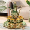 Bộ Ấm Chén Hợp Kim Hoàng Gia Mạ Vàng Chống Oxy Hóa - 6 Ly + 1 Ấm + Khay Đựng 8