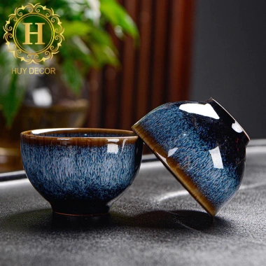 Bộ ấm chén Kiến Trấn Thiên Mục Men Hỏa Biến Sứ Siêu Cấp - Trà Đạo Huydecor, 245k