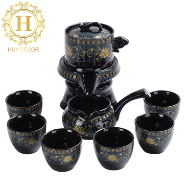 Bộ ấm chén Kiến Trấn Thiên Mục Men Hỏa Biến Sứ Siêu Cấp - Trà Đạo Huydecor, 245k