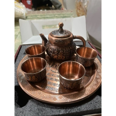 Bộ ấm chén Long Phượng hợp kim đẹp - Ấm rồng phượng đẹp, giảm giá 390.000đ
