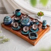 Bộ ấm chén men hỏa biến xanh lòng hoa cao cấp Bát Tràng - Giá chỉ 499.000₫, ưu đãi giảm từ 618.760₫