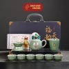 Bộ ấm chén men ngọc 10 chi tiết AC 01 - Hộp sang, quà tặng tân gia, biếu tặng