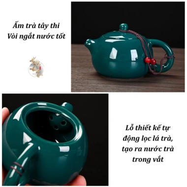 Bộ Ấm Chén Men Ngọc Thuỷ Cao Cấp Hộp Quà Tặng 4 Chén Sang Trọng Ấm Pha Trà 244k 3