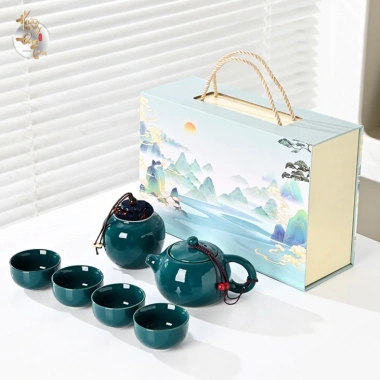 Bộ Ấm Chén Men Ngọc Thuỷ Cao Cấp Hộp Quà Tặng 4 Chén Sang Trọng Ấm Pha Trà 244k 4