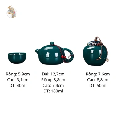 Bộ Ấm Chén Men Ngọc Thuỷ Cao Cấp Hộp Quà Tặng 4 Chén Sang Trọng Ấm Pha Trà 244k 5