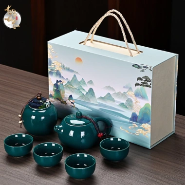 Bộ Ấm Chén Men Ngọc Thuỷ Cao Cấp Hộp Quà Tặng 4 Chén Sang Trọng Ấm Pha Trà 244k 8