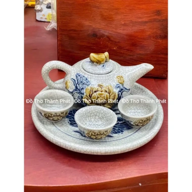 Bộ Ấm Chén Men Rạn Bát Tràng - Pha Trà Thờ Cúng, Giá ưu đãi 320.000đ