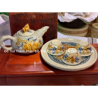 Bộ Ấm Chén Men Rạn Bát Tràng - Pha Trà Thờ Cúng, Giá ưu đãi 320.000đ