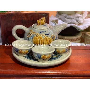 Bộ Ấm Chén Men Rạn Bát Tràng - Pha Trà Thờ Cúng, Giá ưu đãi 320.000đ