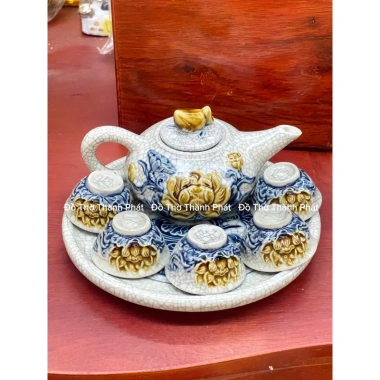 Bộ Ấm Chén Men Rạn Bát Tràng - Pha Trà Thờ Cúng, Giá ưu đãi 320.000đ