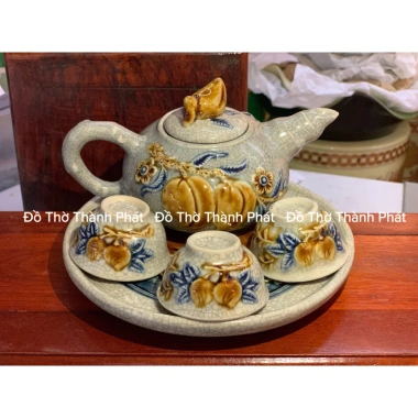 Bộ Ấm Chén Men Rạn Bát Tràng - Pha Trà Thờ Cúng, Giá ưu đãi 320.000đ