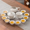 Bộ Ấm Chén Men Sứ Trắng Hoàng Đan Tea - Trà Đạo phong cách Trung Hoa, Khải Men Sứ Đức Hóa, giá ưu đãi 174k