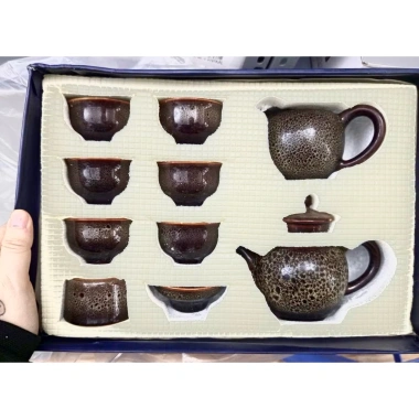 Bộ ấm chén men thiên mục Lông thỏ hỏa biến – Trà thảo mộc, giảm 23% chỉ 311.000₫ 10