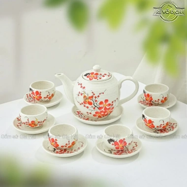 Bộ Ấm Chén Pha Trà Bát Tràng Họa Tiết Vẽ Tay - Minh Long Cổ Truyền, Giá 380k 4 Bộ Ấm Chén Pha Trà Bát Tràng Họa Tiết Vẽ Tay - Minh Long Cổ Truyền, Giá 380k 4